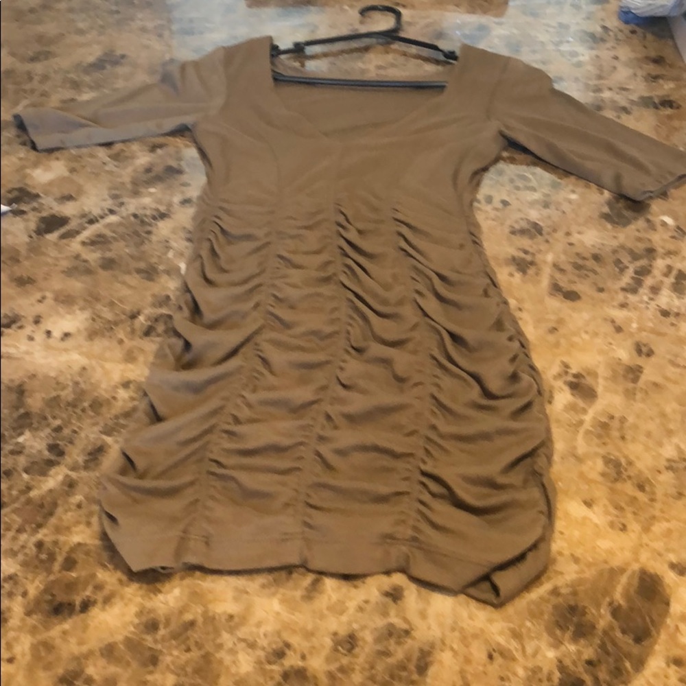 Olive colored cotton mini dress